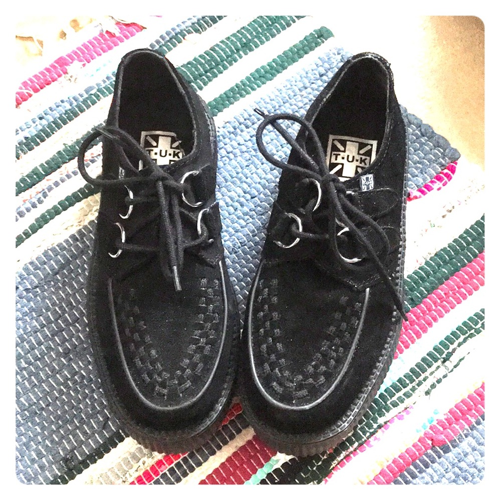 Size 7 Black Suede Viva Mondo Creepers T.U.K